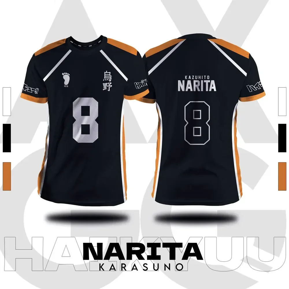 Haikyuu Fukurodani Hinata Cartoon Anime Cosplay Men Jersey Summer Short Sleeve Children Tee Top 2025 New Fashion