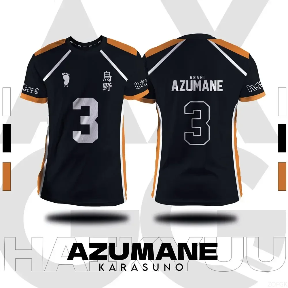 Haikyuu Fukurodani Hinata Cartoon Anime Cosplay Men Jersey Summer Short Sleeve Children Tee Top 2025 New Fashion