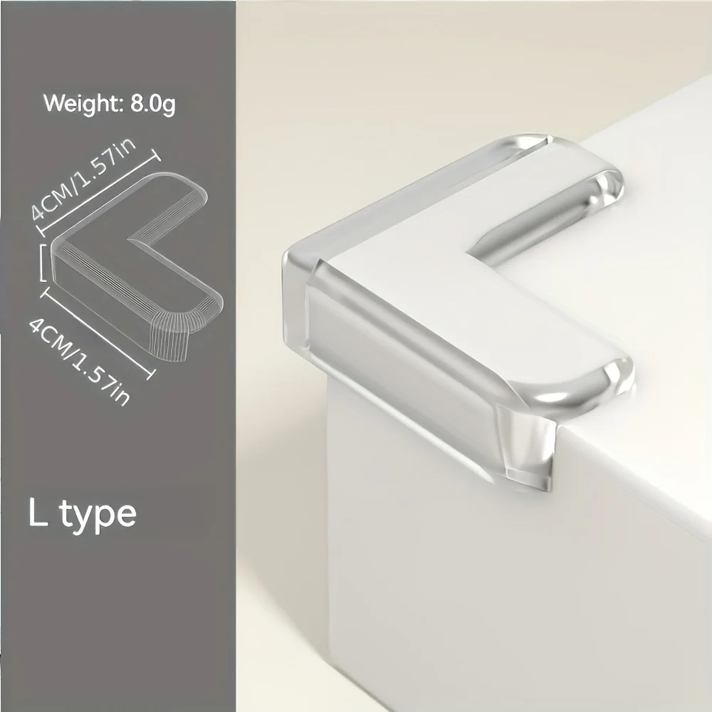 4/8/12pcs Transparent Silicone Corner Protector Set, Safe Edge Guards for Power Outlets and Table Corners