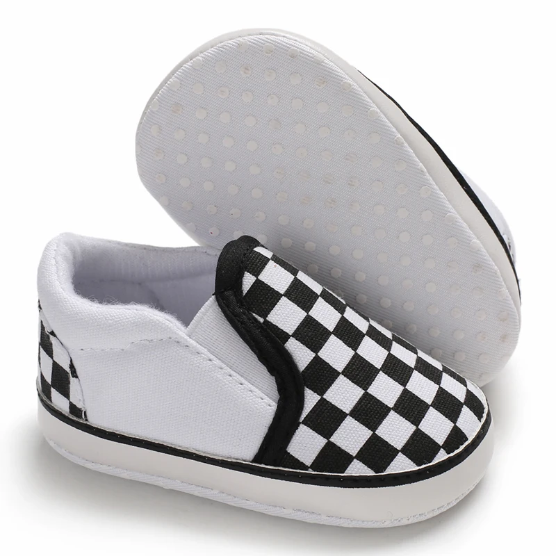 2025 New Baby Canvas Sneakers Anti-slip Soft Plaid Baby Boy Girl Shoes Newborns First Walkers Infant Baby Unisex Casual Shoes
