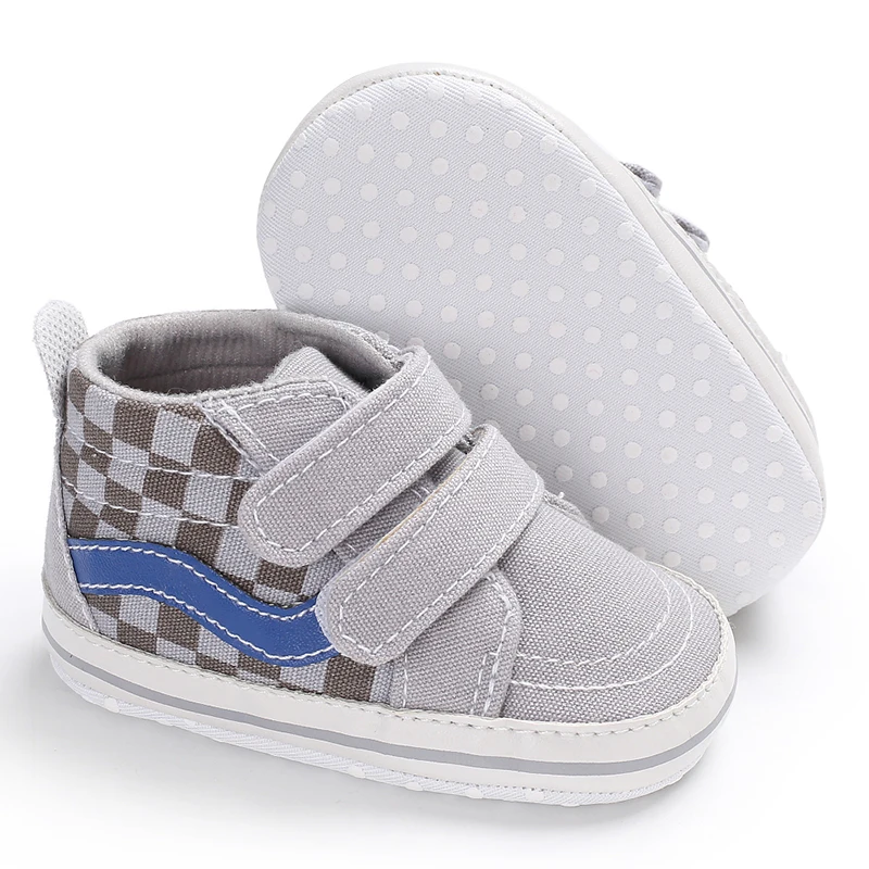 2025 New Baby Canvas Sneakers Anti-slip Soft Plaid Baby Boy Girl Shoes Newborns First Walkers Infant Baby Unisex Casual Shoes