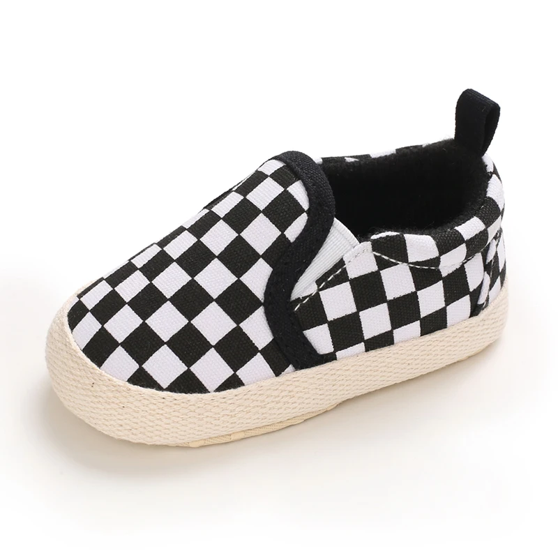 2025 New Baby Canvas Sneakers Anti-slip Soft Plaid Baby Boy Girl Shoes Newborns First Walkers Infant Baby Unisex Casual Shoes