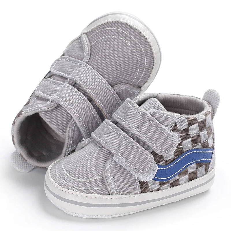2025 New Baby Canvas Sneakers Anti-slip Soft Plaid Baby Boy Girl Shoes Newborns First Walkers Infant Baby Unisex Casual Shoes