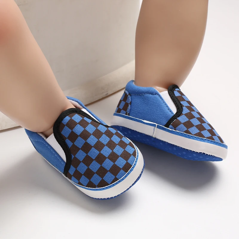 2025 New Baby Canvas Sneakers Anti-slip Soft Plaid Baby Boy Girl Shoes Newborns First Walkers Infant Baby Unisex Casual Shoes