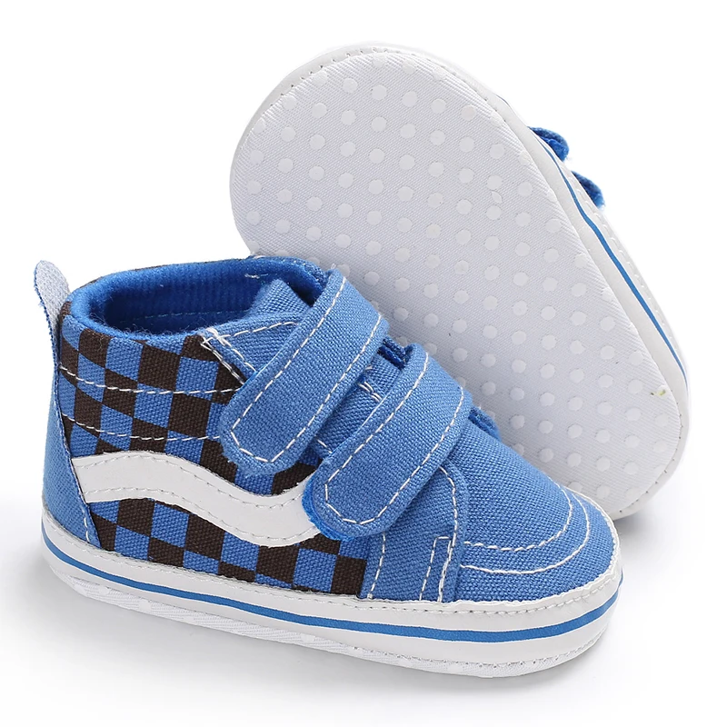 2025 New Baby Canvas Sneakers Anti-slip Soft Plaid Baby Boy Girl Shoes Newborns First Walkers Infant Baby Unisex Casual Shoes