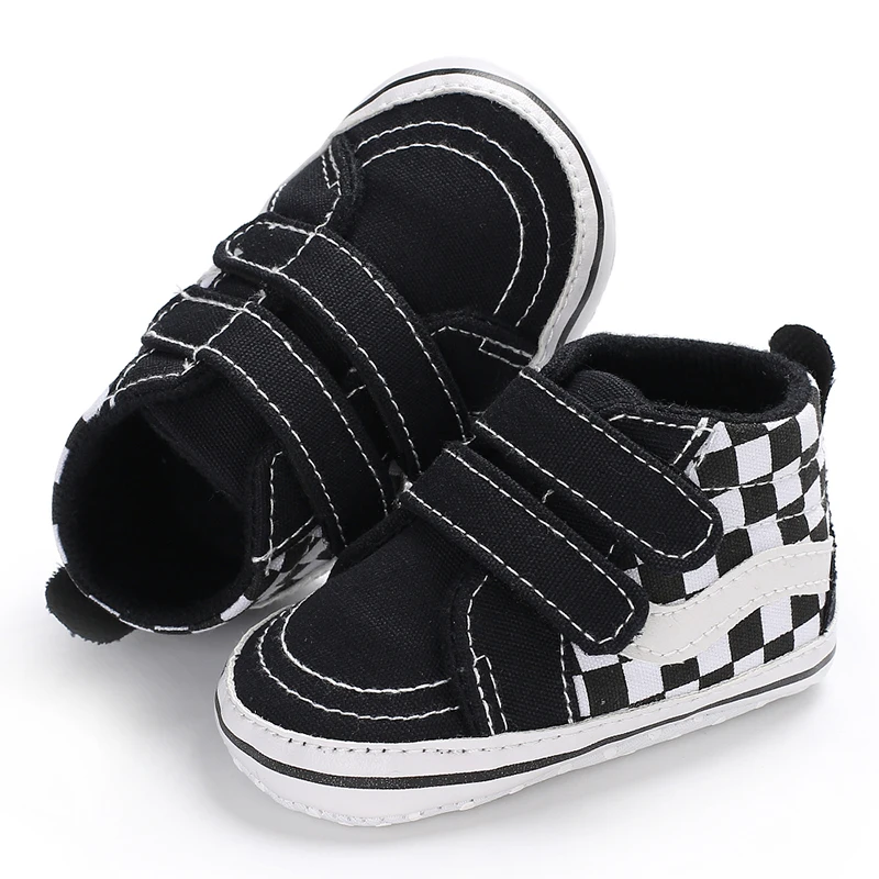 2025 New Baby Canvas Sneakers Anti-slip Soft Plaid Baby Boy Girl Shoes Newborns First Walkers Infant Baby Unisex Casual Shoes