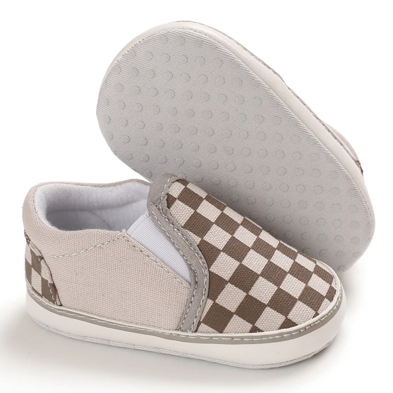 2025 New Baby Canvas Sneakers Anti-slip Soft Plaid Baby Boy Girl Shoes Newborns First Walkers Infant Baby Unisex Casual Shoes