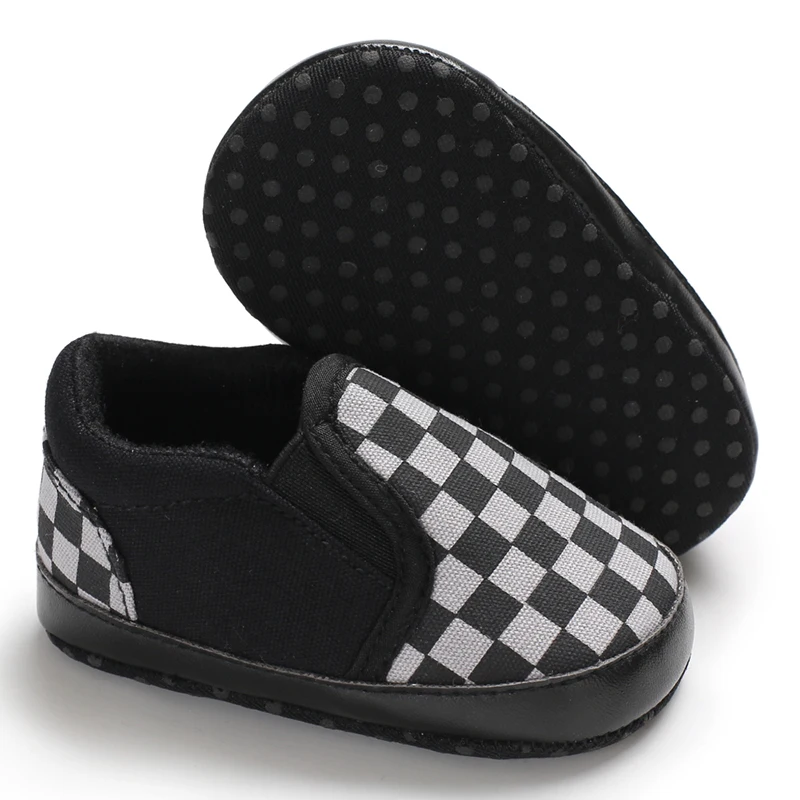 2025 New Baby Canvas Sneakers Anti-slip Soft Plaid Baby Boy Girl Shoes Newborns First Walkers Infant Baby Unisex Casual Shoes