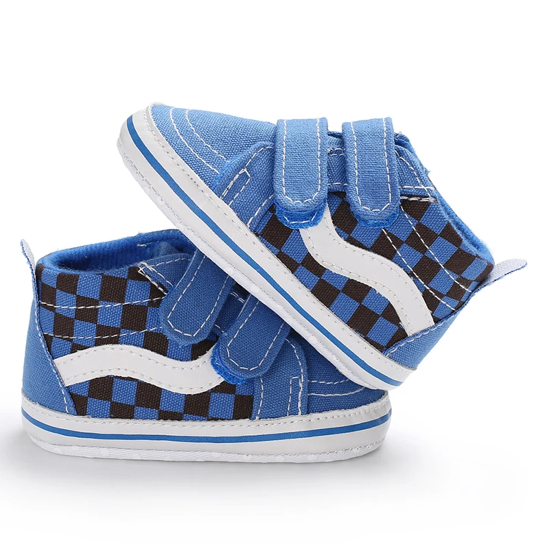 2025 New Baby Canvas Sneakers Anti-slip Soft Plaid Baby Boy Girl Shoes Newborns First Walkers Infant Baby Unisex Casual Shoes