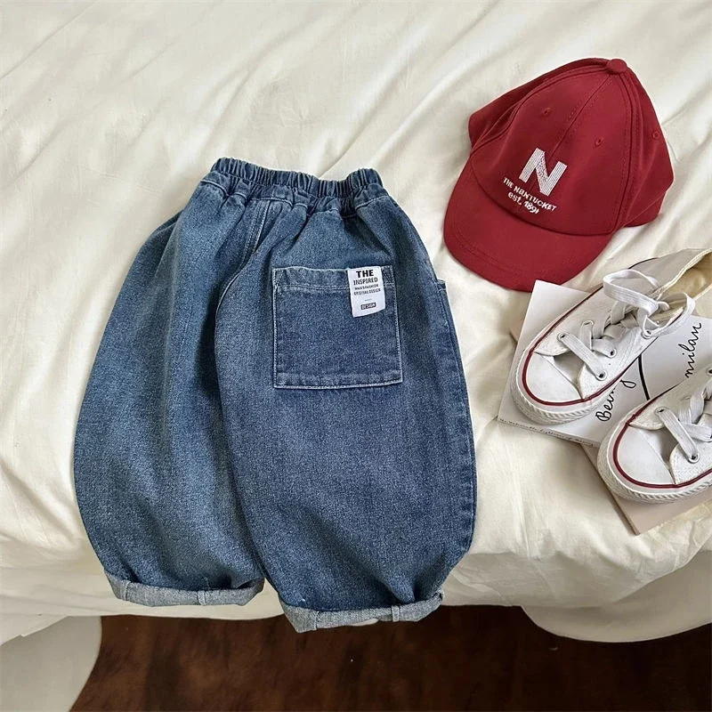New Spring Summer Children's Clothes Girls Jeans Cotton Loose Baby Boys Harem Pants 1-7Year Toddler Kids Casual Denim Trousers