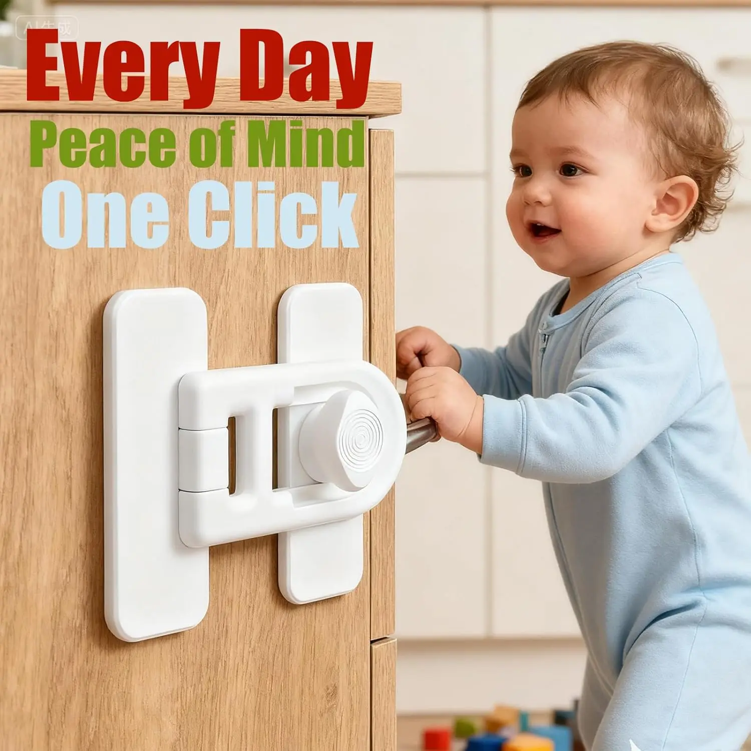 Refrigerator Door Lock for Kids Child Safety Freezer Oven Cabinet Baby Proofing Lock Adhesive Keyless Fridge Lock