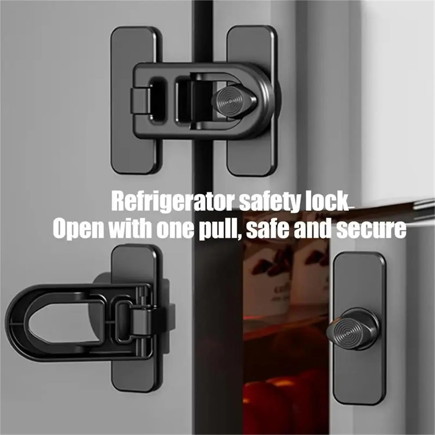 Refrigerator Door Lock for Kids Child Safety Freezer Oven Cabinet Baby Proofing Lock Adhesive Keyless Fridge Lock