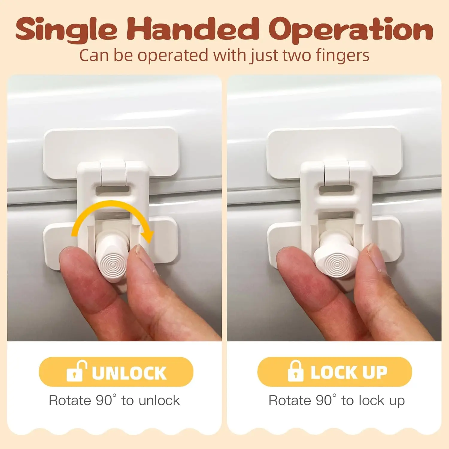 Refrigerator Door Lock for Kids Child Safety Freezer Oven Cabinet Baby Proofing Lock Adhesive Keyless Fridge Lock
