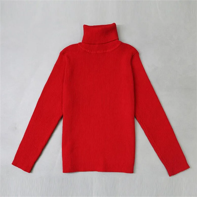 Baby Girls Winter Turtleneck Knitted Sweaters Clothes 2025 Autumn Children Boys Pullover Kids Knitwear