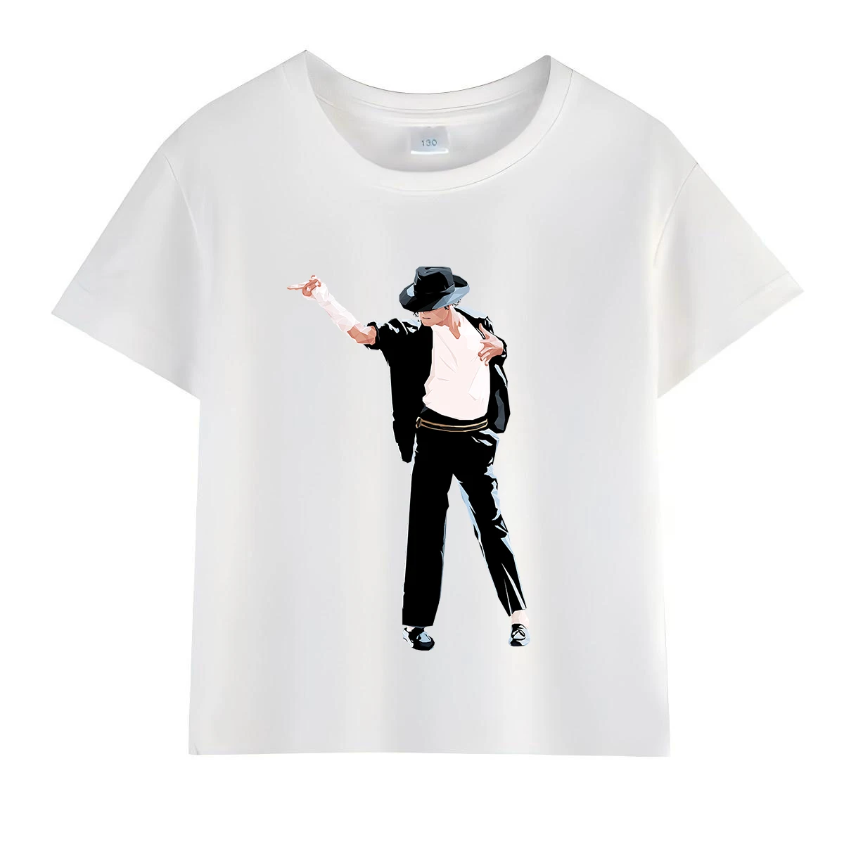 Kids Michael Jackson Rock N Roll T-Shirt Children's Fashion Crew Neck Top Summer Casual Clothes for Baby Boys And Girls