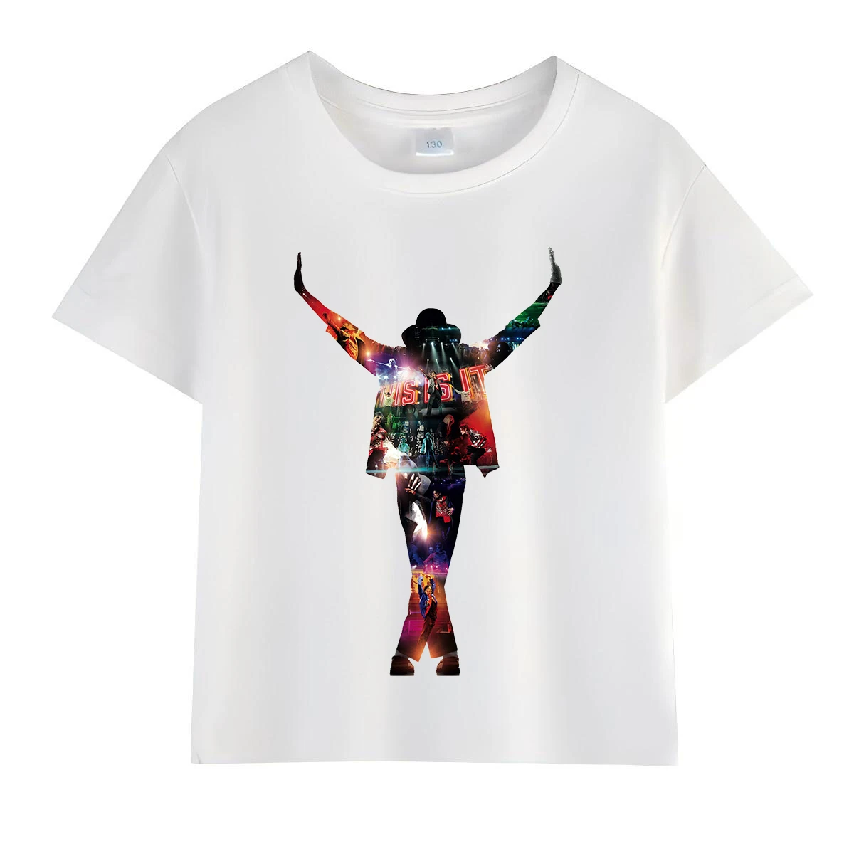 Kids Michael Jackson Rock N Roll T-Shirt Children's Fashion Crew Neck Top Summer Casual Clothes for Baby Boys And Girls