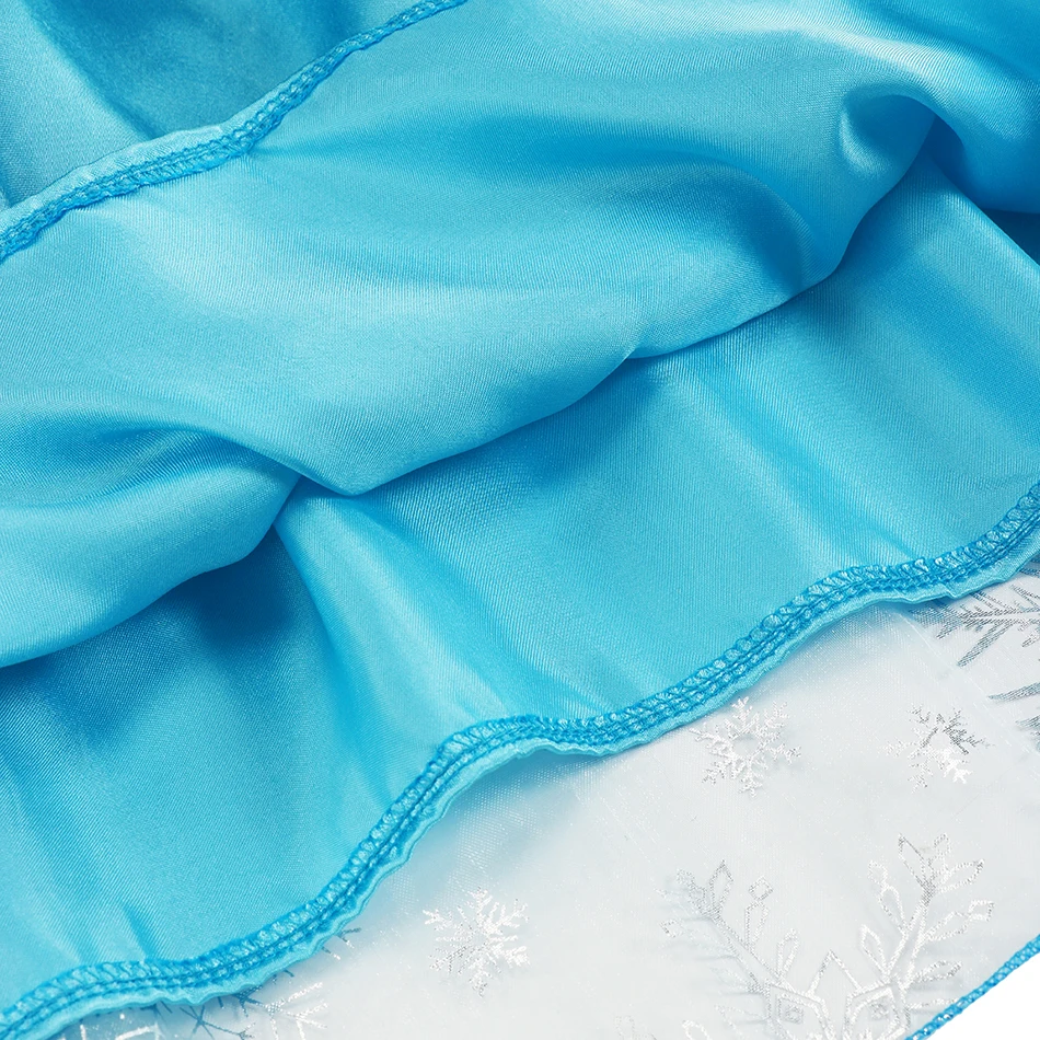 Elsa Dress Cosplay Princess Dress Light Blue Long Sleeve Sequin Children Dresses Carnival Party Evening Dress Dress For Girls