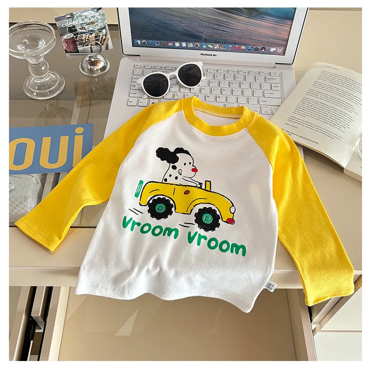 Children's Long Sleeve T-shirt Autumn Tops For Kids Cartoon Cute Children Tees Cotton Toddler Bottom Baby Outfits Clothing