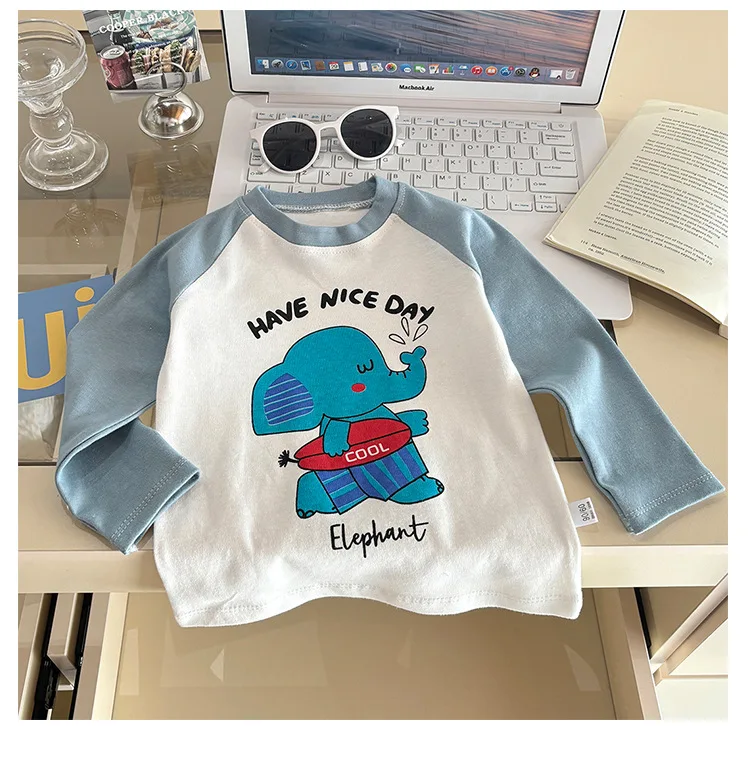 Children's Long Sleeve T-shirt Autumn Tops For Kids Cartoon Cute Children Tees Cotton Toddler Bottom Baby Outfits Clothing