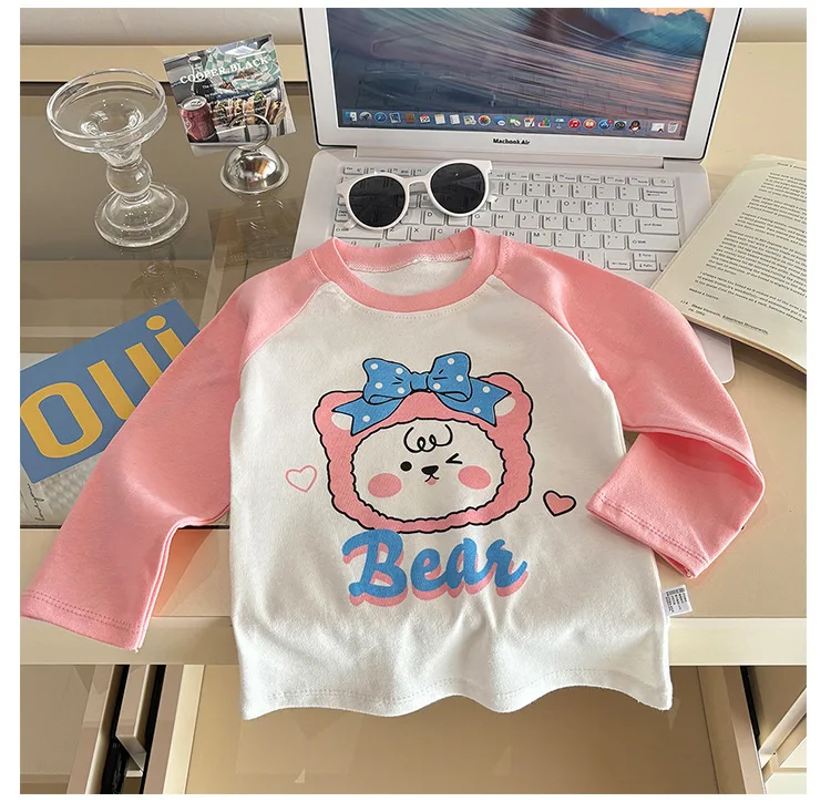 Children's Long Sleeve T-shirt Autumn Tops For Kids Cartoon Cute Children Tees Cotton Toddler Bottom Baby Outfits Clothing