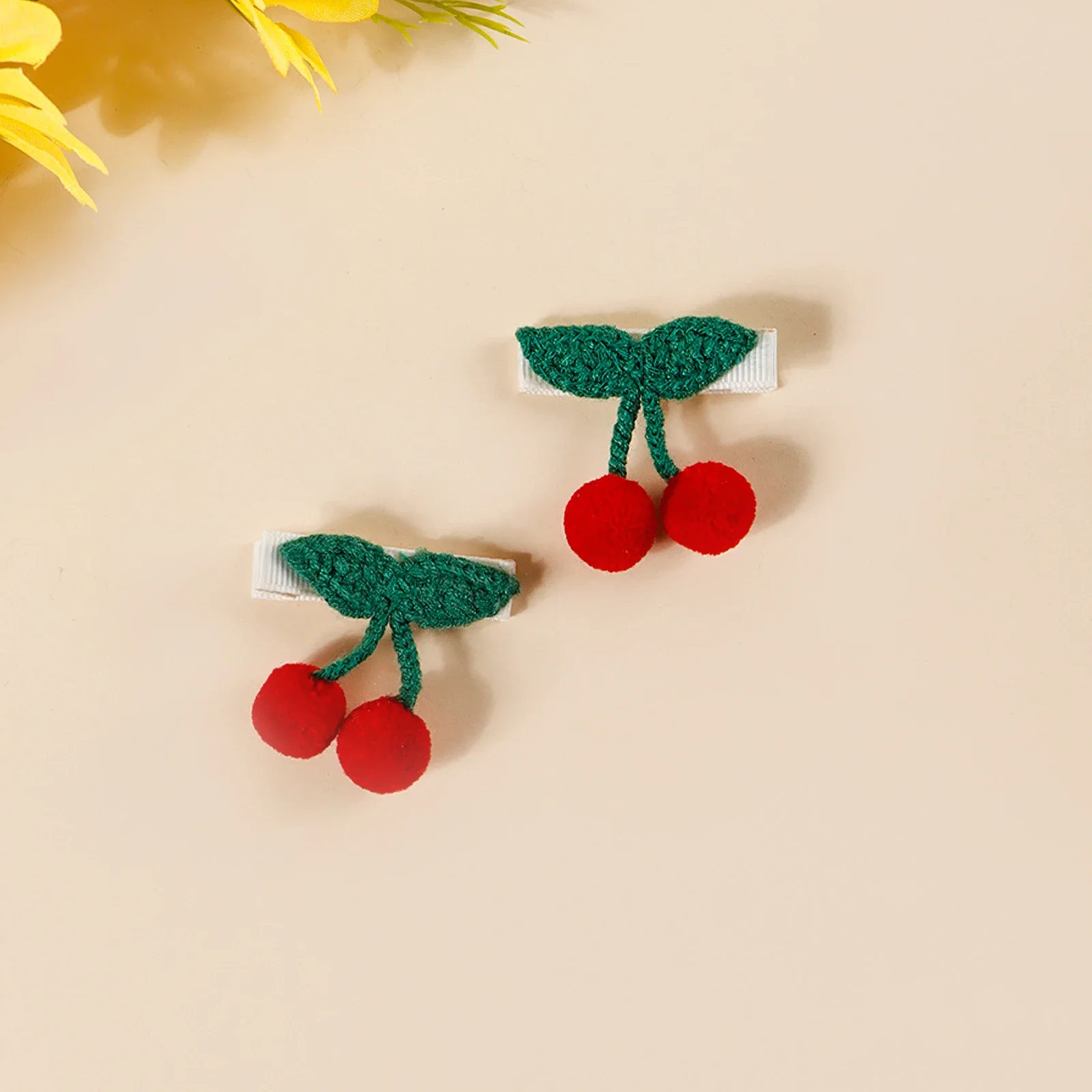 10Pcs Strawberry Cherry Sunflower Cloth Clip Baby Cute Combination Hairpin Children's Hair Accessories For Taking Photos Outside