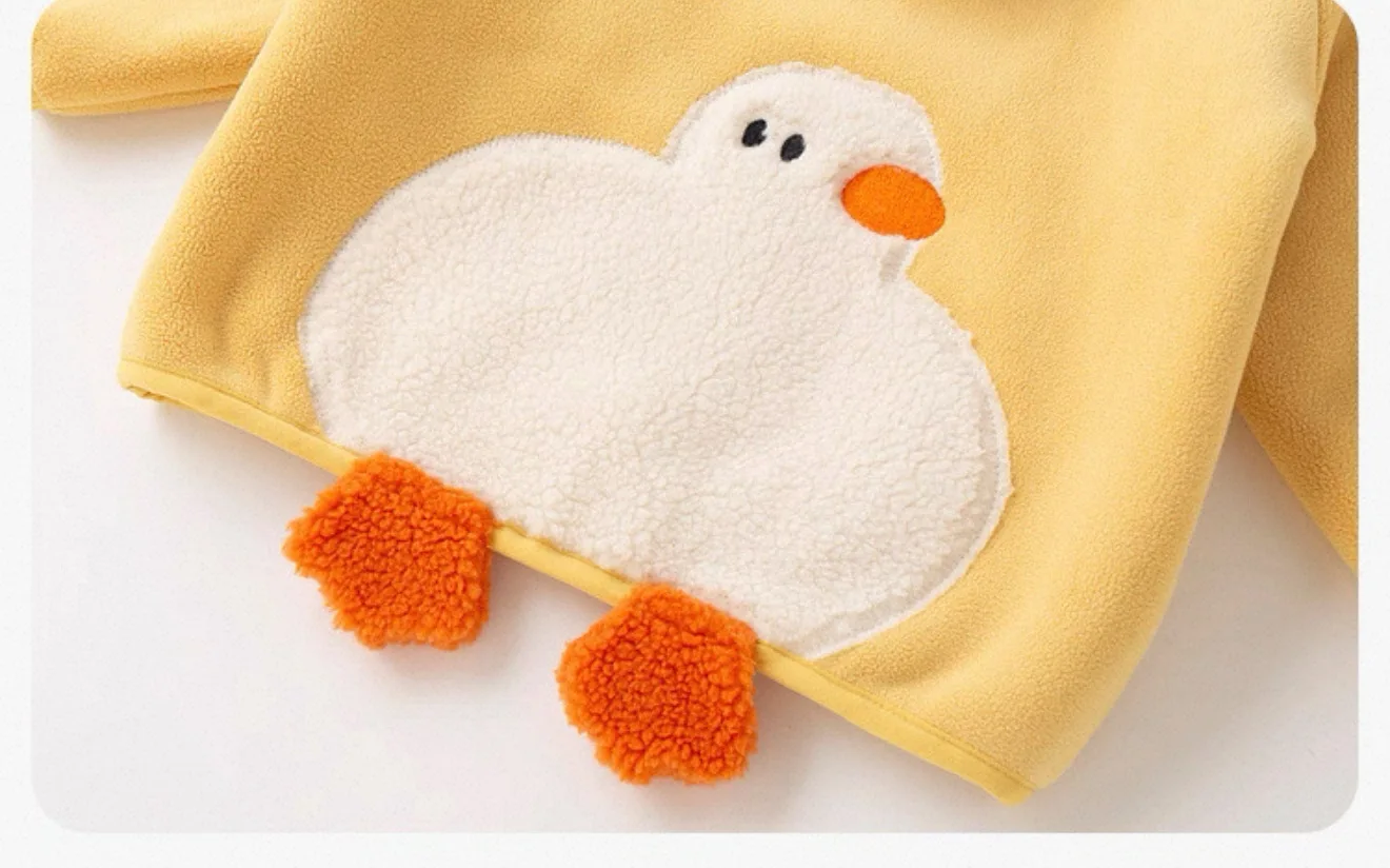 2026 Kids Winter Coat Thickened Fleece Jacket Cartoon Animal Hooded Outerwear for Boys Girls Warm Winter Children Clothing