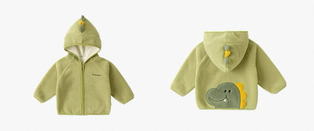 2026 Kids Winter Coat Thickened Fleece Jacket Cartoon Animal Hooded Outerwear for Boys Girls Warm Winter Children Clothing