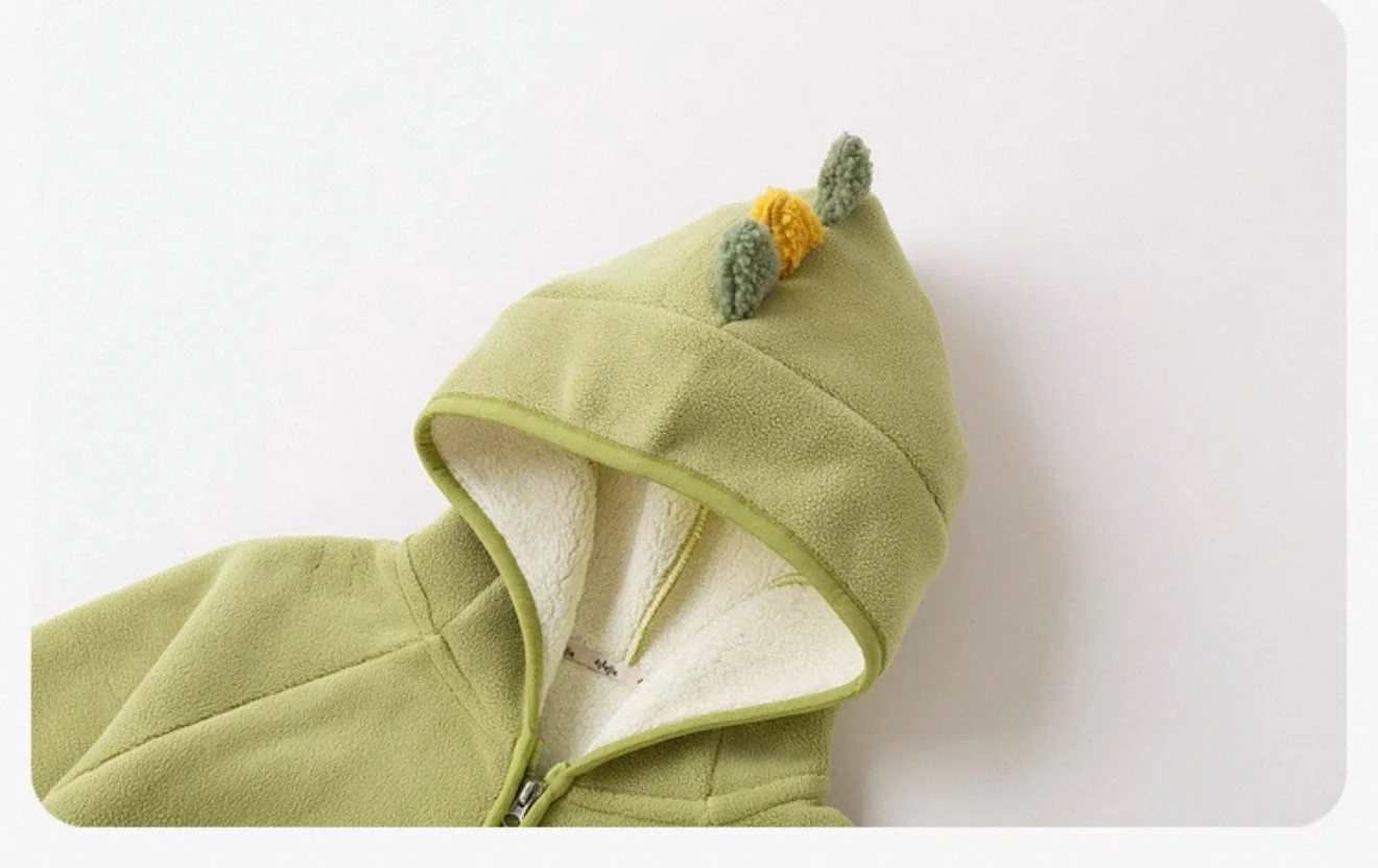2026 Kids Winter Coat Thickened Fleece Jacket Cartoon Animal Hooded Outerwear for Boys Girls Warm Winter Children Clothing