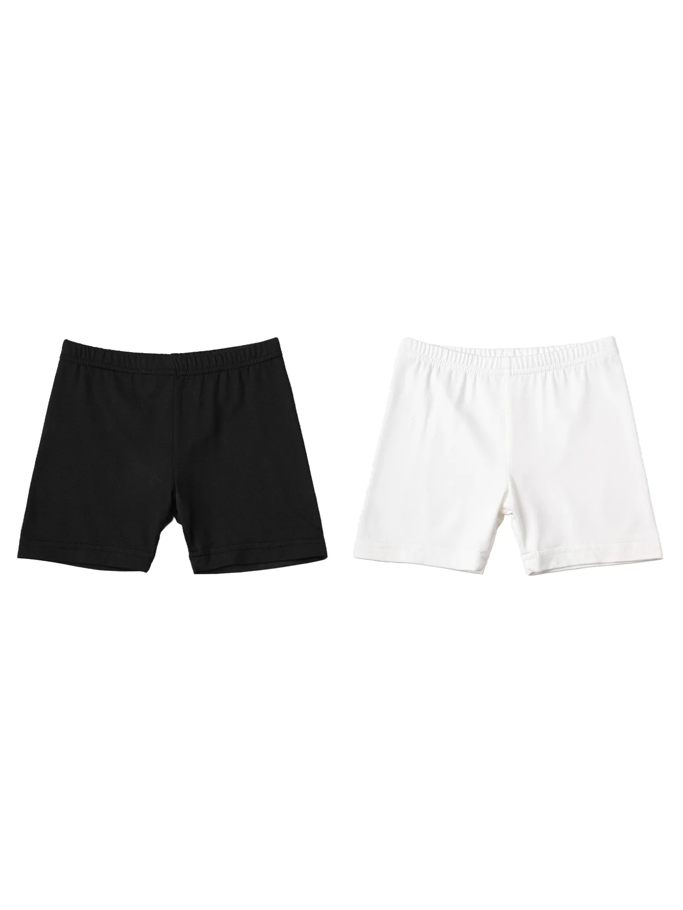 2Pcs Summer Solid Color Kids Leggings Girls Safety Shorts Leggings Girls' Beach Shorts Are Suitable for Children Aged 2-12 Years