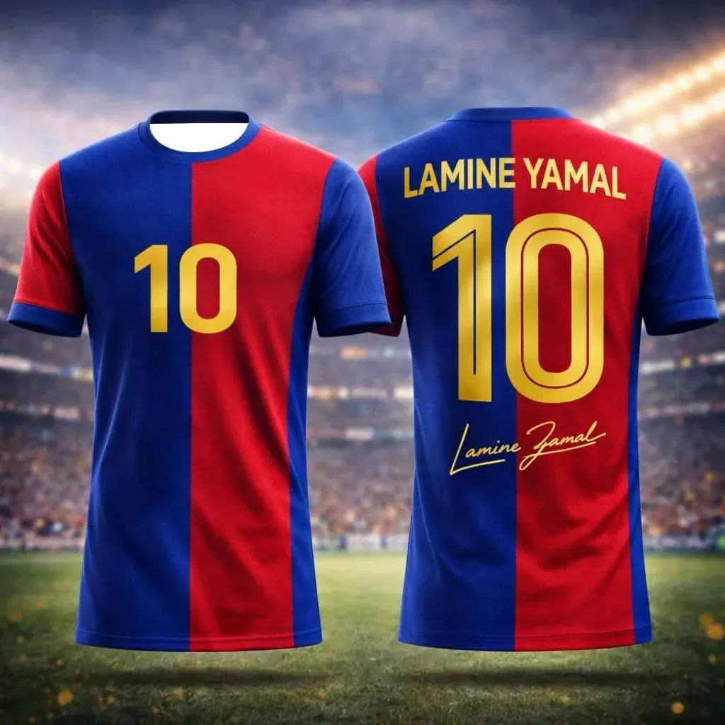 Barcelona Jersey 10 Lamine Yamal Tops Men T Shirt Women Tee Boys Top Children Parent Child Quick Dry Short Sleeves Kids Tshirt