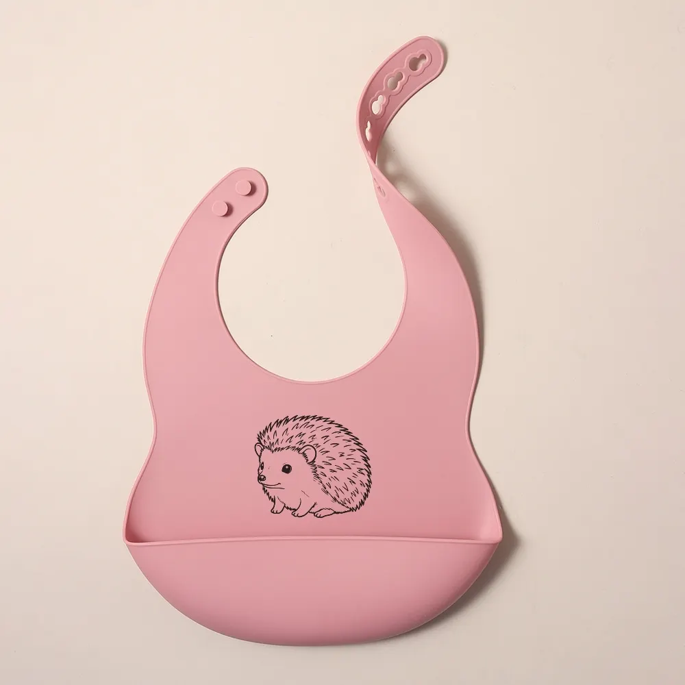 2025 NEW Custom Cartoon Deer Rainbow Silicone Baby Bib with Name & Pattern Food-Grade Solid Feeding Bib DZ31