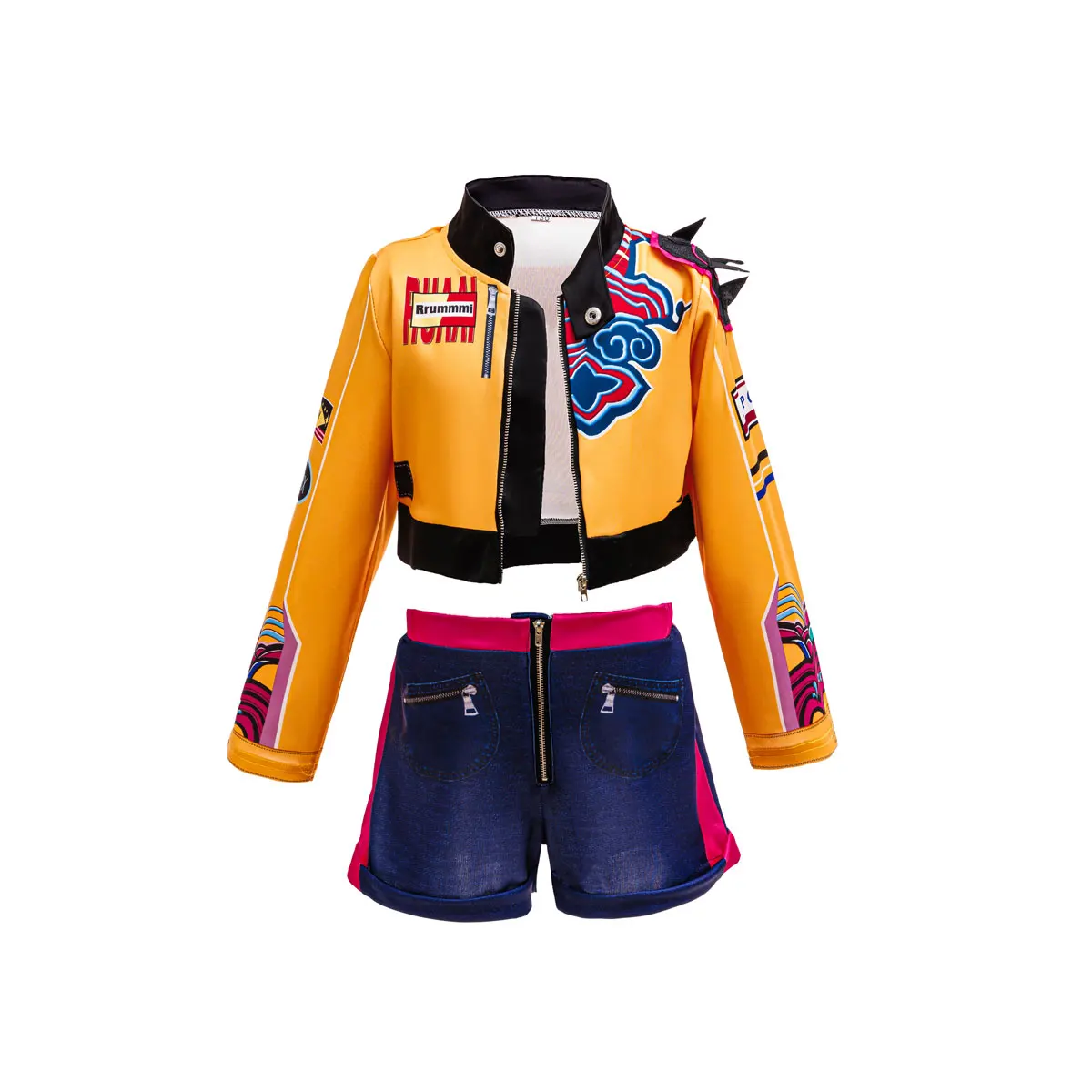 Kids Role Play Outfit Long Sleeve Top Plus Shorts Two Piece Suit Birthday Carnival Fashion Daily Kpop Stage Style Clothing Set