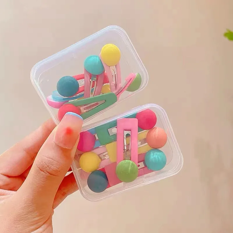 New Cute Sweet Colorful Candy Bean Hair Clips for Girls - Vibrant BB Barrettes, Kids' Bangs Side Clips in a Box, Adorable Gift