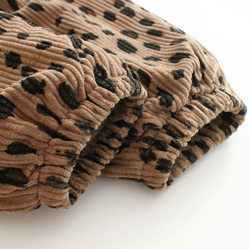 autumn New Girl Children Loose Leopard Casual Pants Baby Fashion Pants Kid Outdoor Cotton Trousers Toddler Girl Clothin Costume