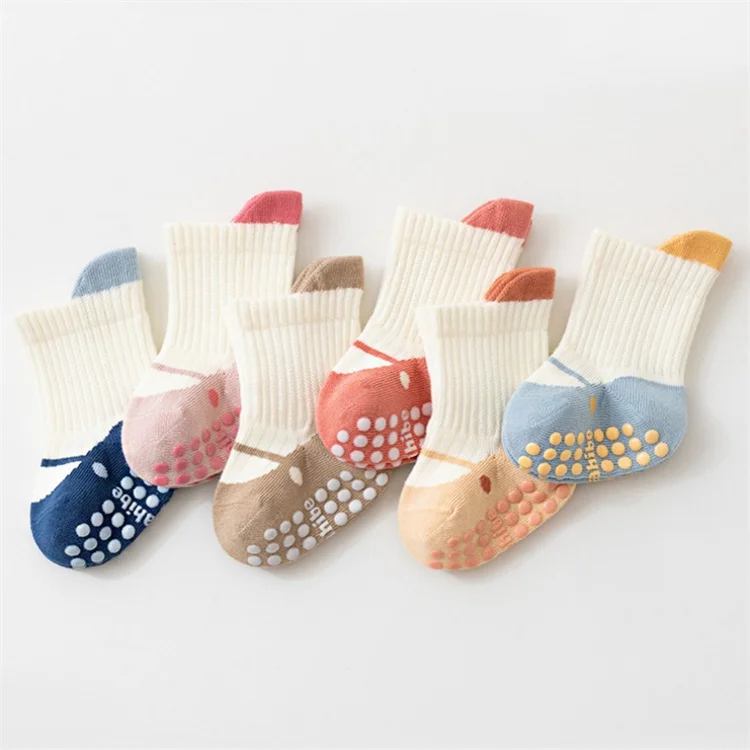 3Pairs/lot Children's Socks For Girls Boys Cotton Soft Toddler Floor Home Socks For Baby Elegant Fashion Kids Sock Anti-slip New