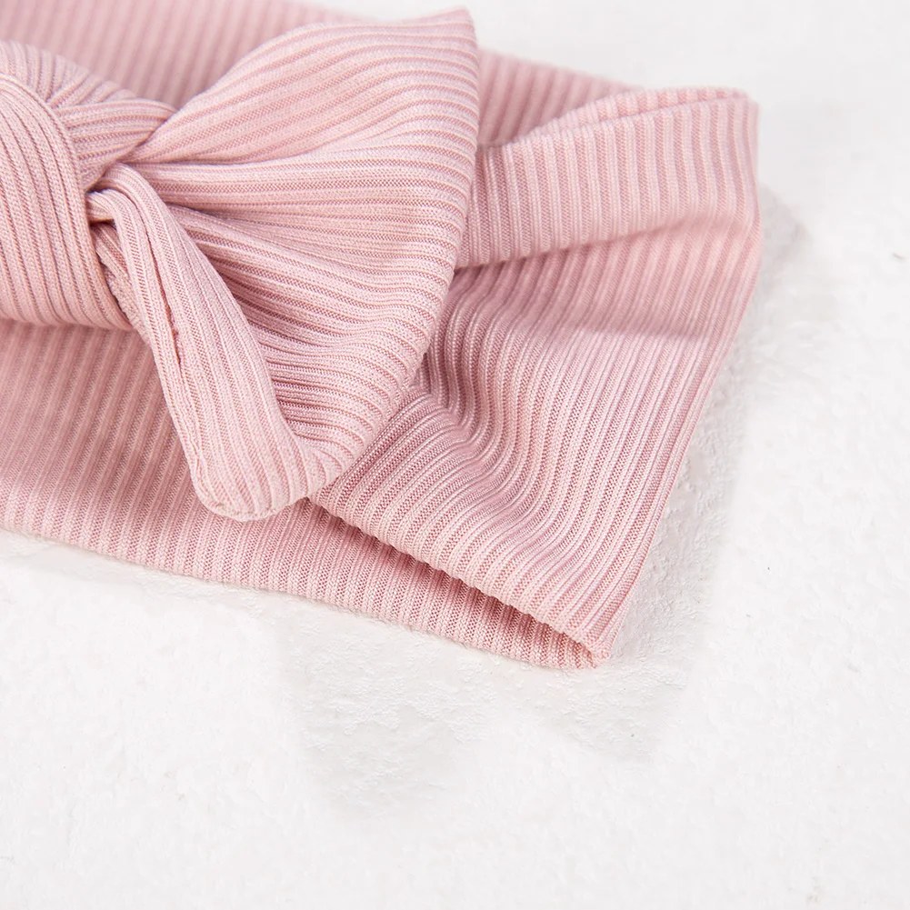 3Pcs/lot Ins Ribbed Baby Girls Headbands Floral Red Heart Dasiy Print Bows Elastic Hair Bands Toddler Vintage Hair Accessories