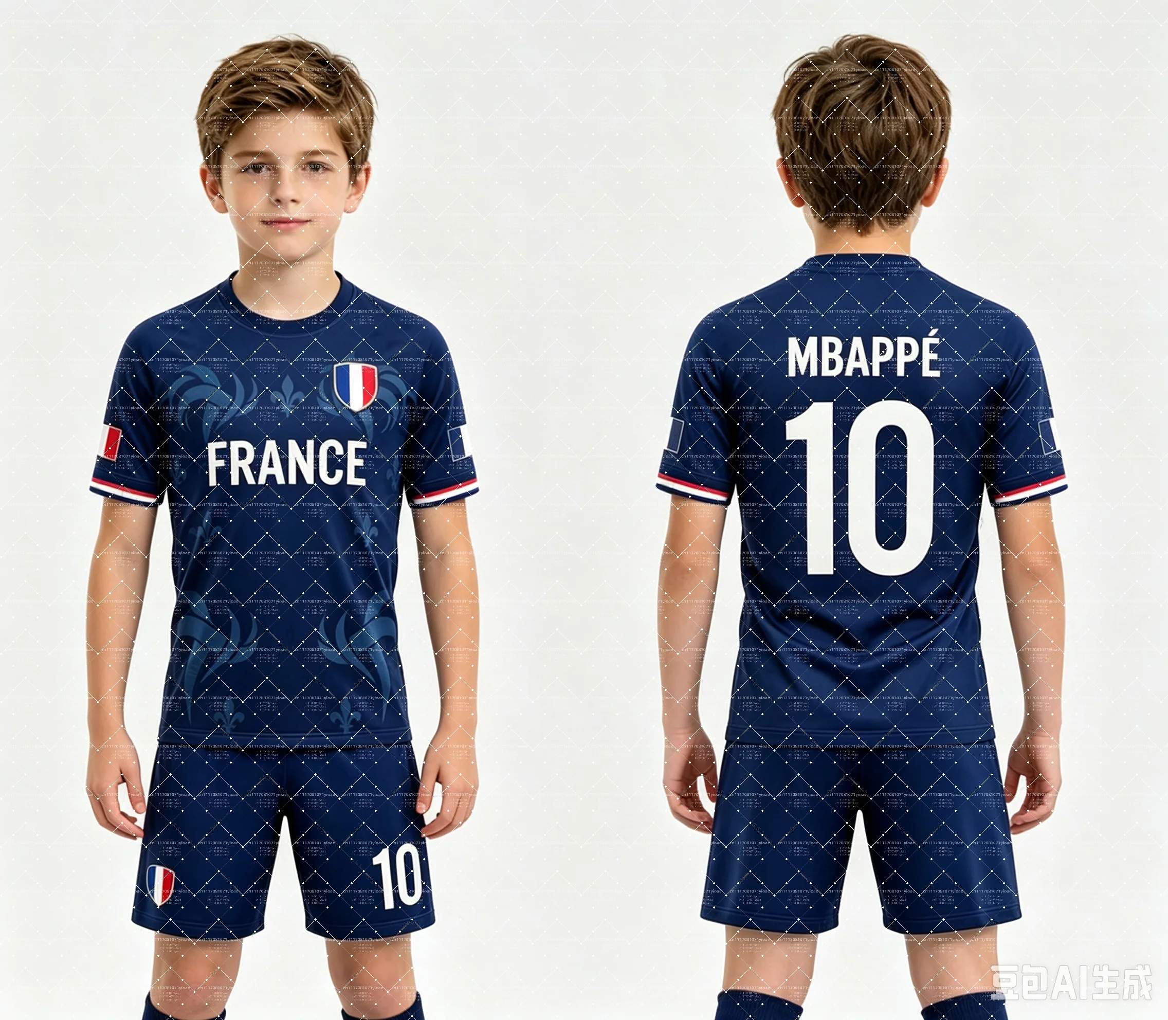 2026 Hotsale NO.10 Mbappé Football Jersey Tee & Shorts Set, Single Top Available, France Flag Fans 2‑Piece Summer Set for Kids