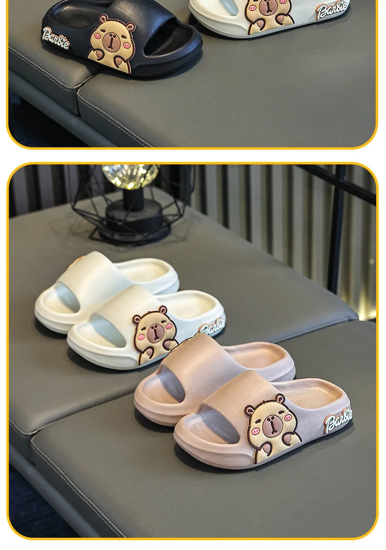 Children Slippers Cute Cartoon Girl Home Slippers 2-16 Years Old Capibala Boys Non Slip Soft Soled Bathroom Slippers