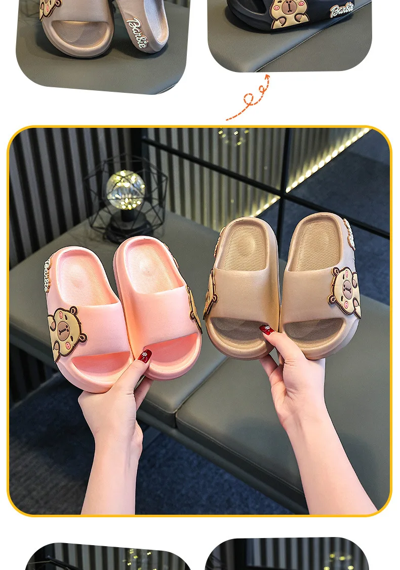 Children Slippers Cute Cartoon Girl Home Slippers 2-16 Years Old Capibala Boys Non Slip Soft Soled Bathroom Slippers