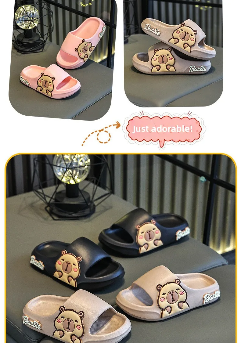 Children Slippers Cute Cartoon Girl Home Slippers 2-16 Years Old Capibala Boys Non Slip Soft Soled Bathroom Slippers
