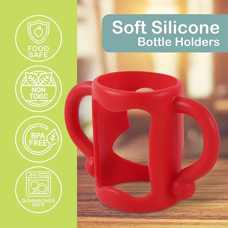 Easy Grip Handle, Can Accommodate Most Bottles - BPA-free Soft Silicone ,Silicone Bottle Handle For Narrow Baby Bottles
