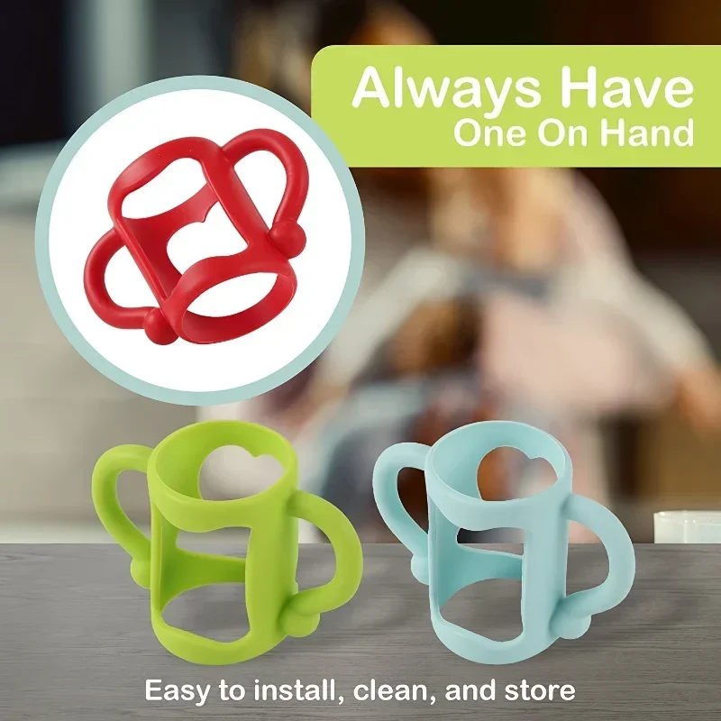 Easy Grip Handle, Can Accommodate Most Bottles - BPA-free Soft Silicone ,Silicone Bottle Handle For Narrow Baby Bottles