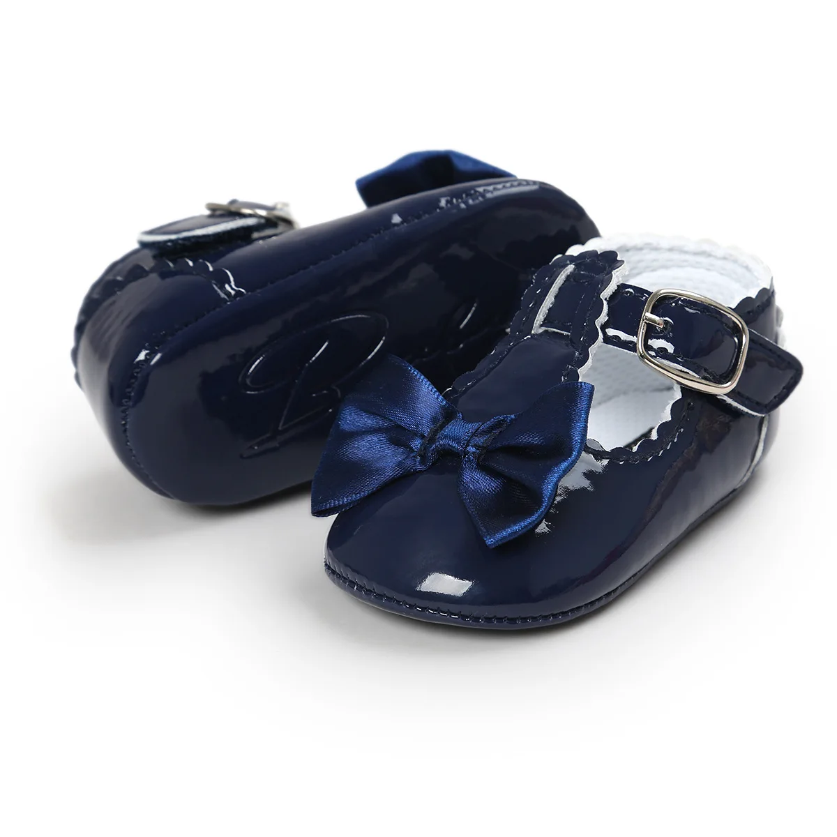 Meckior Baby Girls Shoes Classic Bowknot Rubber Sole Anti-slip PU Girls Dress Shoes First Walker Toddler Crib Baby Shoes