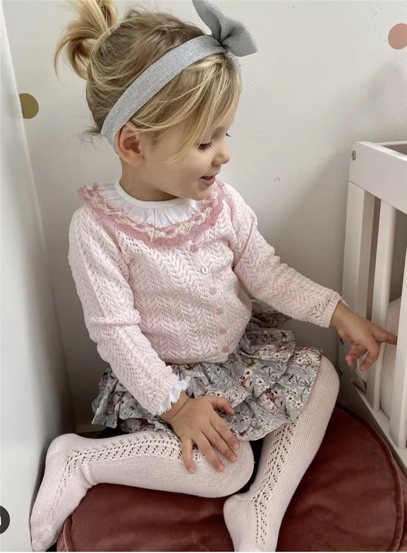 Baby Boys Girls Tights Autumn Cotton Kids Toddler Stockings Breathable Solid Cute Infant Hollow Princess Pantyhose For 0-6Yrs