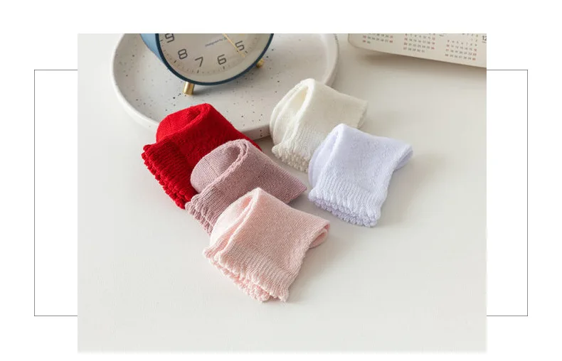 New Baby Boys Girls Socks Solid Breathable Children Short Socks Hollow Out Toddlers Kids Cotton Princess Cute Socks For 0-8Years