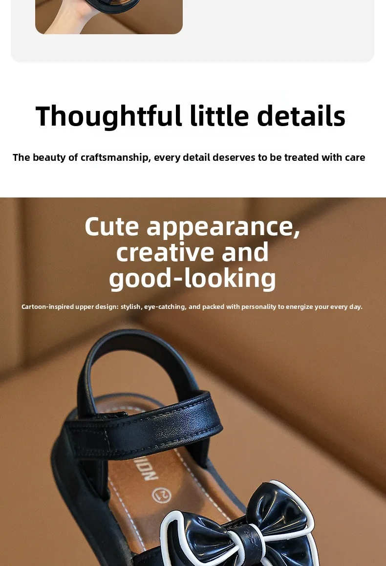 New Fashionable Girls Sandals Summer Bow Princess Sandals 3-14 Years Old Students Children Outside Wearing Versatile Sandals