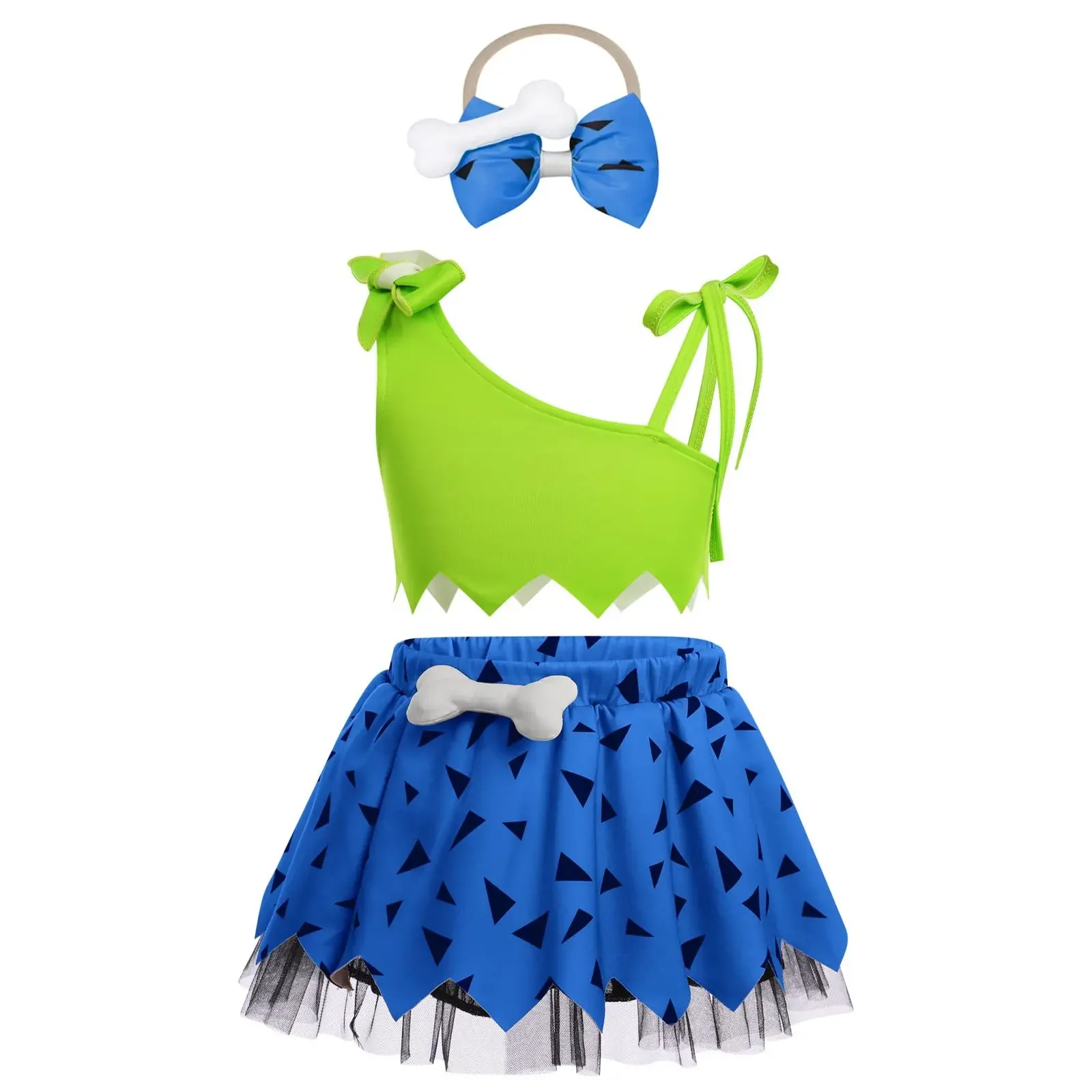 Halloween Caveman Dress For Girls Boys Clothes Off Shoulder Dog Bones Dresses Historical Stone Age Party Kids Halloween Costume