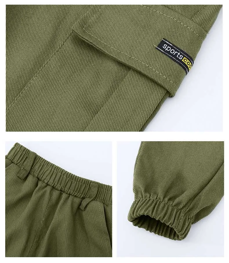 3-14 Years Teen Boys Spring Autumn Trousers Outdoor Handsome Slim Fit Casual Cargo Pants Children Sport Britches