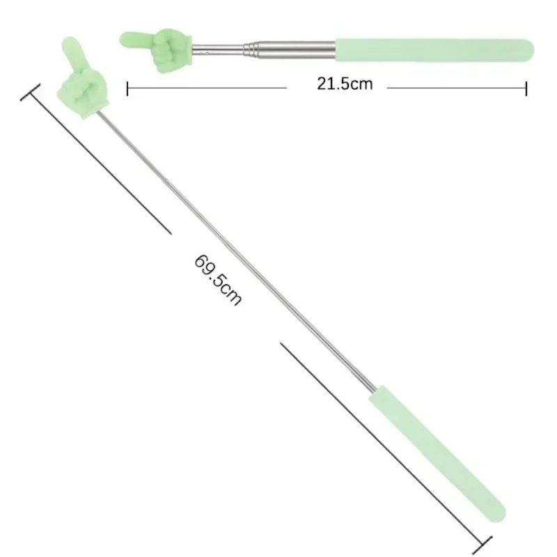 Colorful Finger Reading Sticks Stainless Steel Pointer Parent-Child Finger Reading Sticks Telescopic Rod Kids Teaching Tool