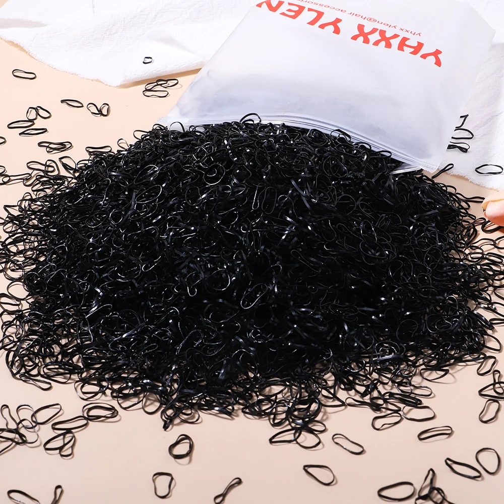 500/1000Pcs/bag Girls Colourful Disposable Rubber Band Hair Ties Headband Children Ponytail Holder Bands Kids Hair Accessories